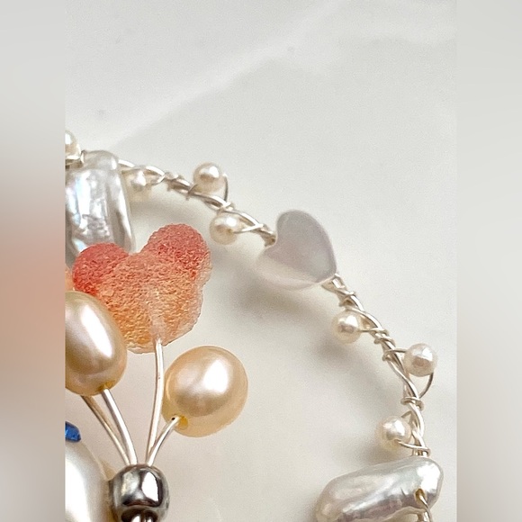 P200-Handmade Premium Flameball Pearl Bunny Detachable Pendant - Picture 11 of 15